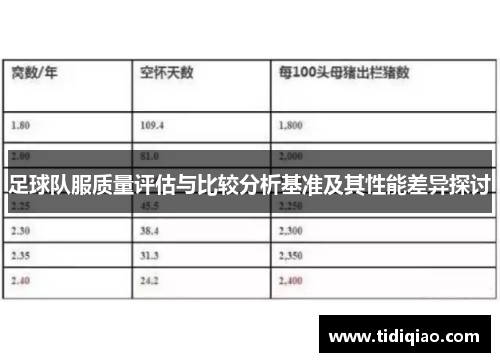足球队服质量评估与比较分析基准及其性能差异探讨